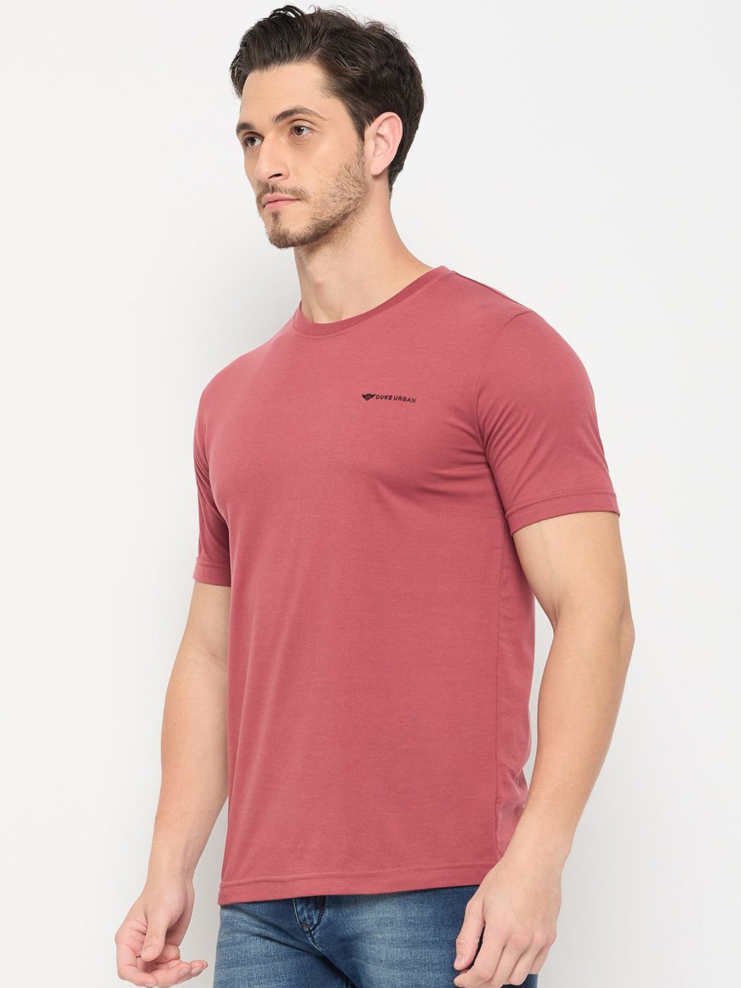 Duke White & Black Regular Fit T-Shirt