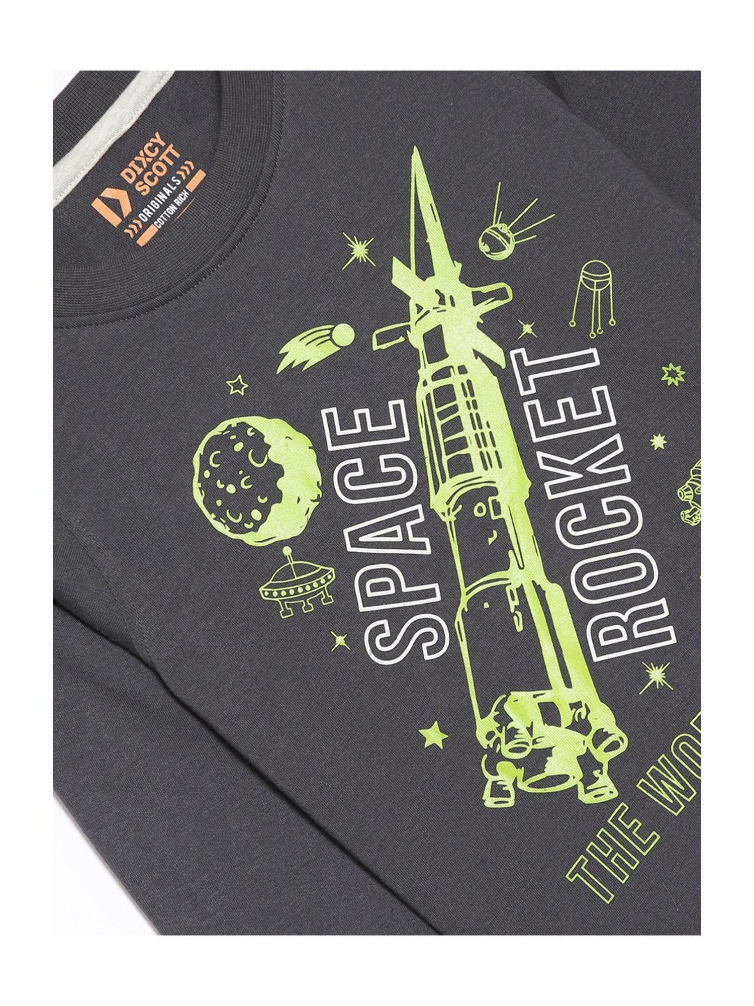 Dixcy Scott Originals Kids Grey Graphic Print Full Sleeves T-Shirt