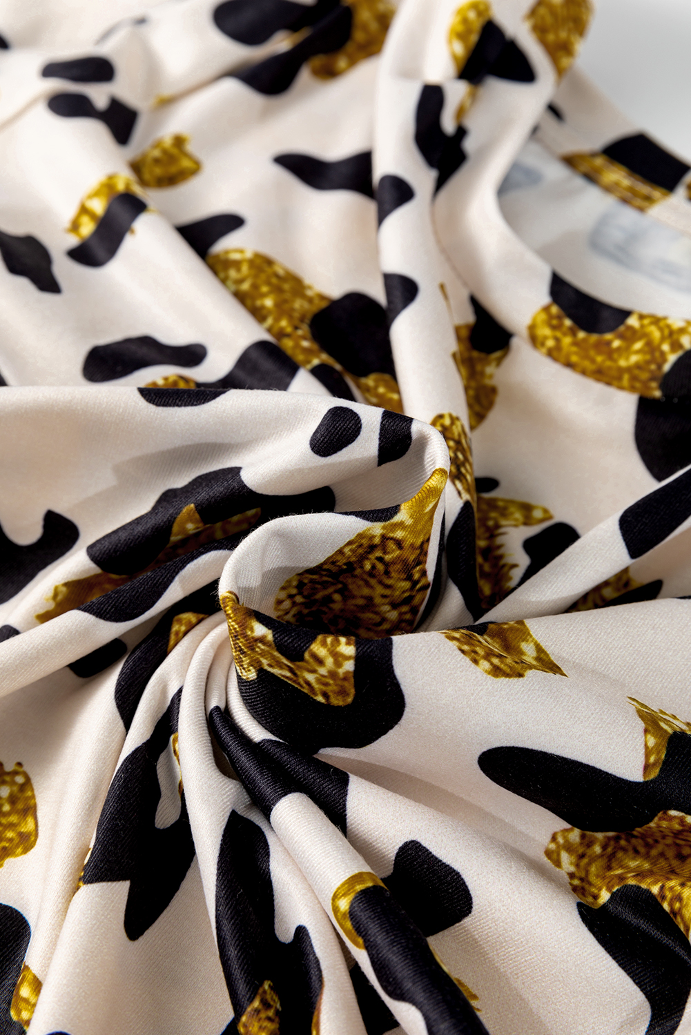 Red Cheetah Print Casual Short Sleeve Crew Neck T Shirt