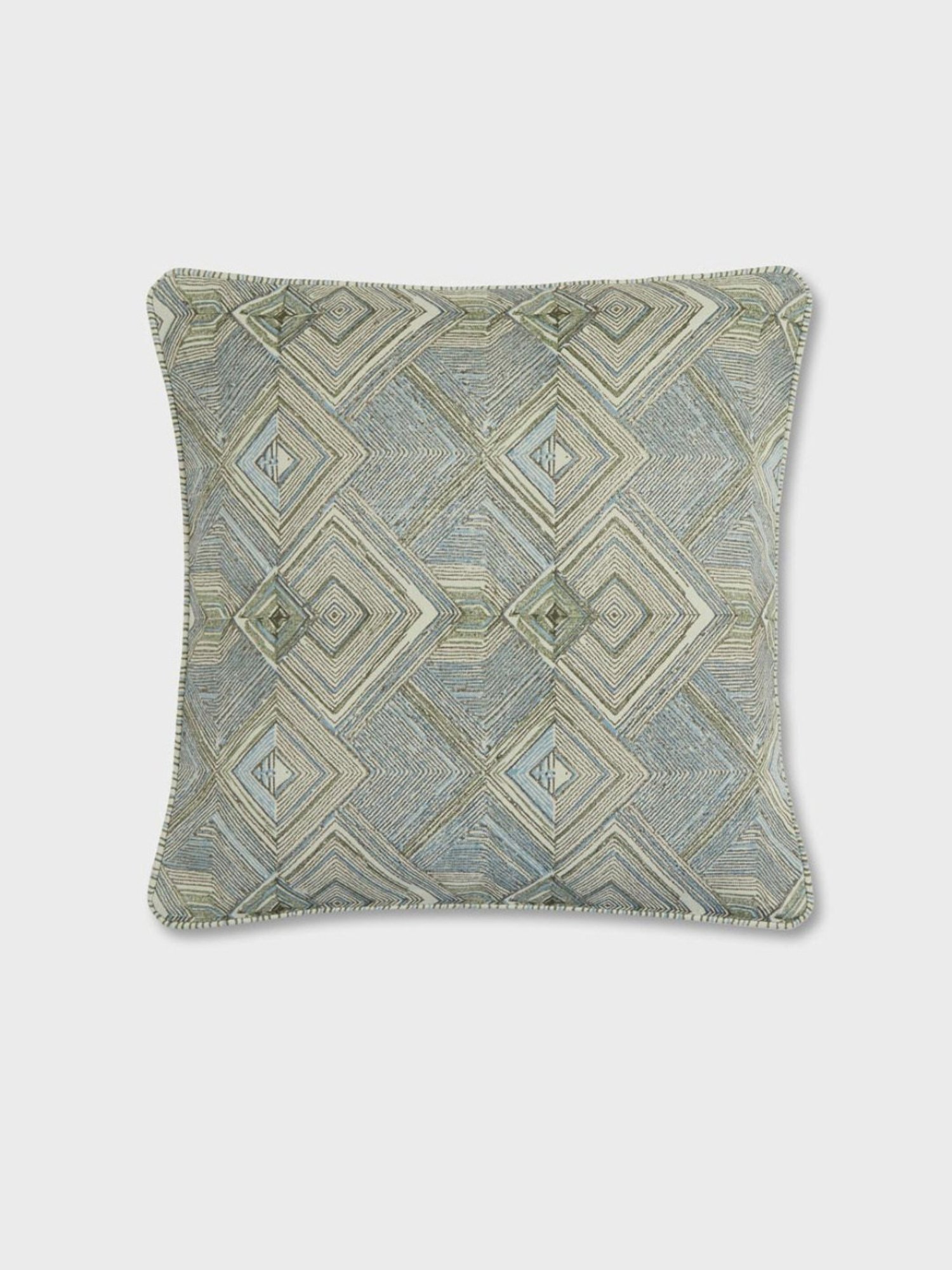 Fabindia Blue Cotton 116 TC 325 GSM Earth Files Cushion Cover