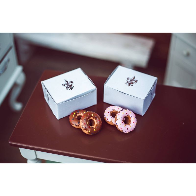The Queen's Treasures 18"  Doll Food Accessories, 4 Pc Strawberry and Chocolate Doughnuts Plus 2 Bakery Box