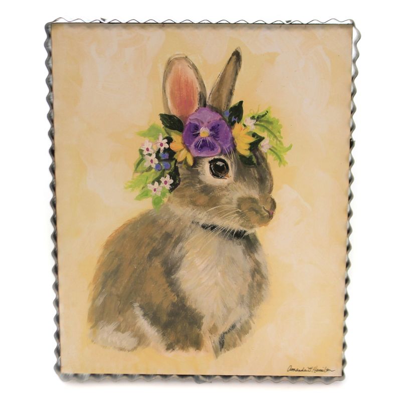 Easter 9.75" Hamilton Woodland Bunny Flowers  -  Wall Sign Panels