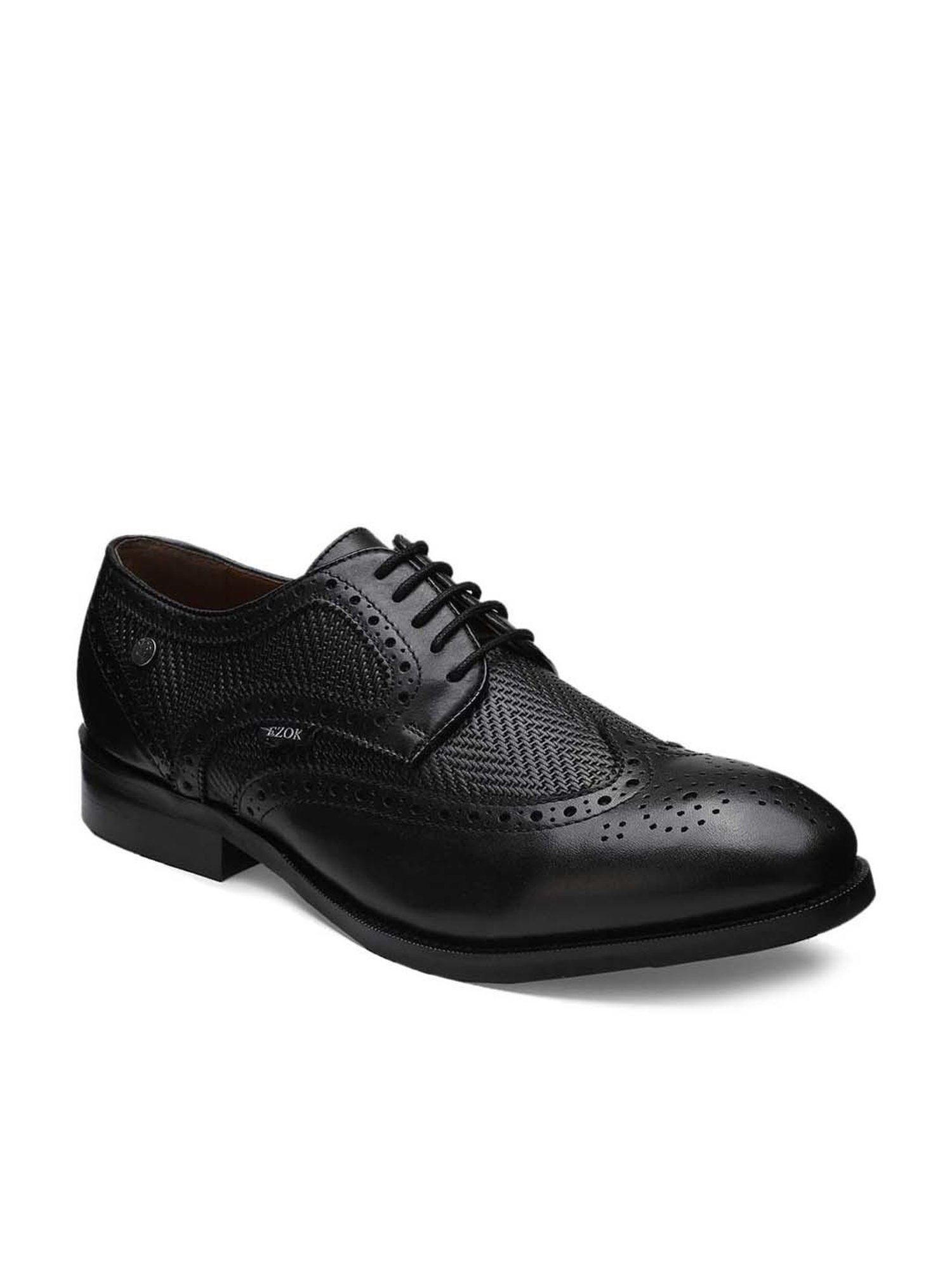 EZOK Men's Black Brogue Shoes