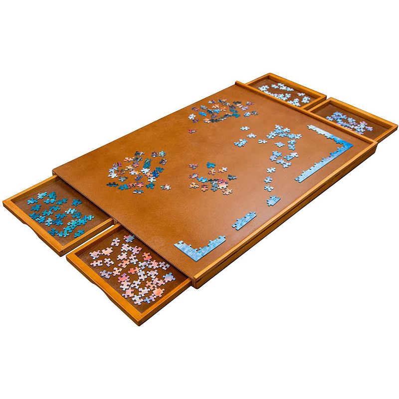 Jumbl Puzzle Board | 23" x 31" Wooden Jigsaw Puzzle Table w/ 4 Drawers |Puzzles Up to 1,000 Pieces