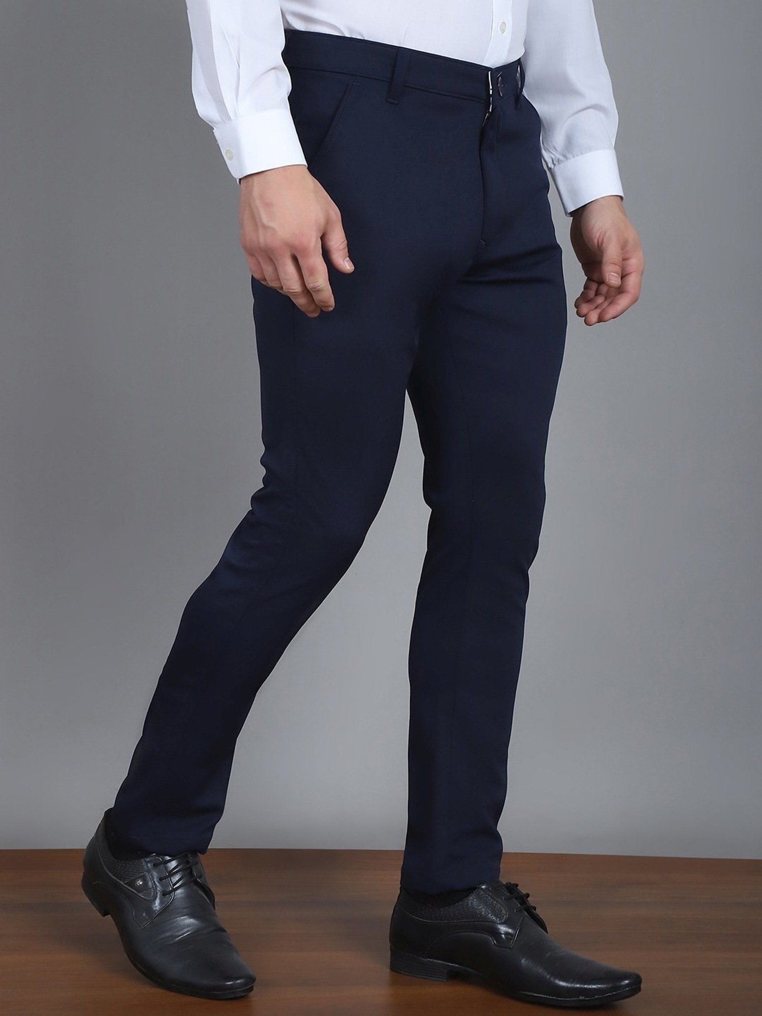 Jainish Indigo Tapered Fit Trousers