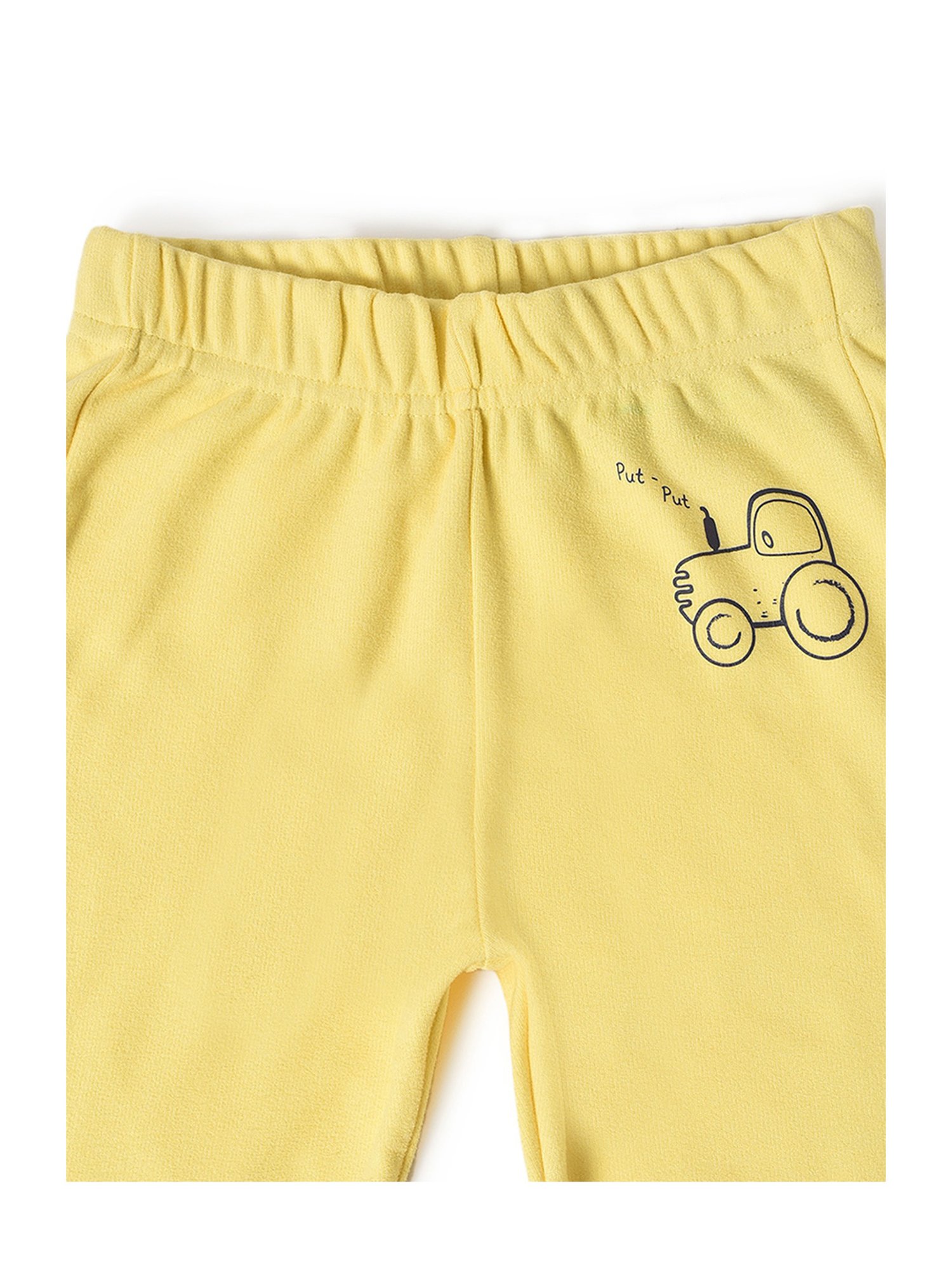 MiArcus Kids Yellow Solid Full Sleeves Thermal T-Shirt with Thermal Joggers