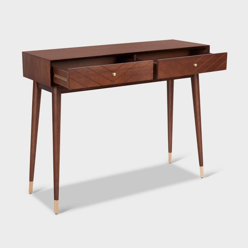 Sutton Mid-Century Modern Console Table Walnut Brown - Adore Decor