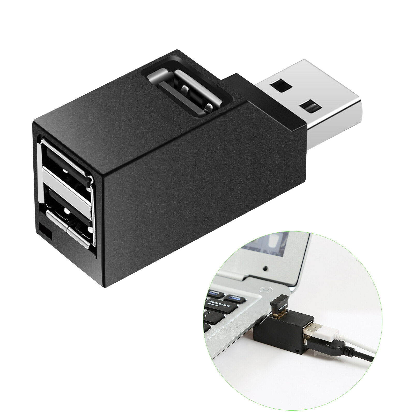 High Speed 3 Port USB 2.0 Multi HUB Splitter Expansion Desktop PC Laptop Adapter