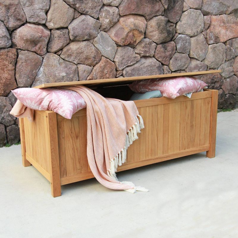 Sherwood Teak Storage Deck Box - Light Brown - Cambridge Casual