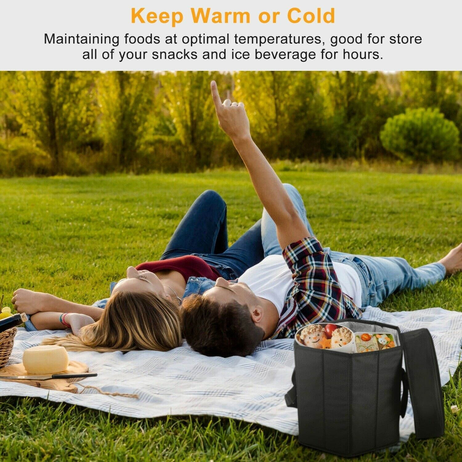 12 Qt Collapsible Soft Sided Insulated Cooler Bag Seat Outdoor Camping Traveling