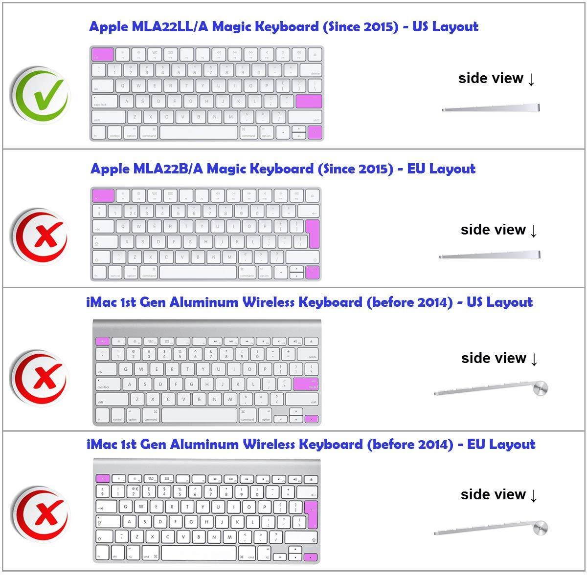 XSKN Ultra Thin Keyboard Cover Silicone Skin for Magic Keyboard 2015 Version, US Layout (Black)