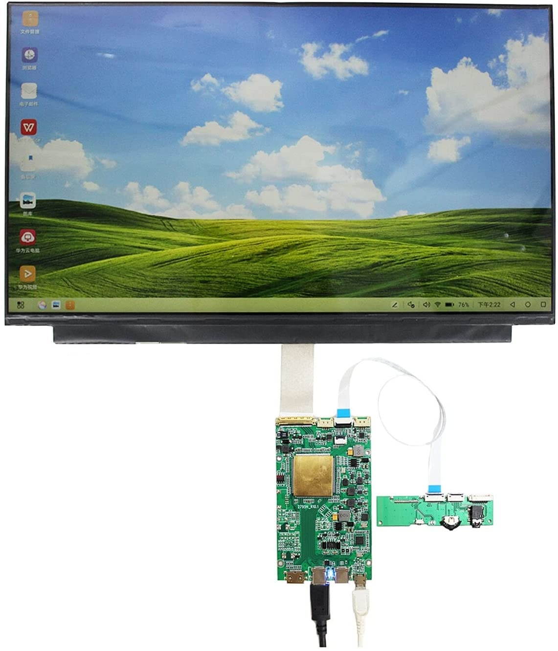 VSDISPLAY 15.6" 15.6 Inch 3840X2160 IPS LCD Screen NV156QUM-N32 with Mini HDMI Type C LCD Controller Board VS-RT2795T4K-V5