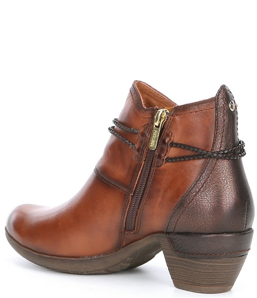 Pikolinos Rotterdam Tassel Leather Block Heel Booties