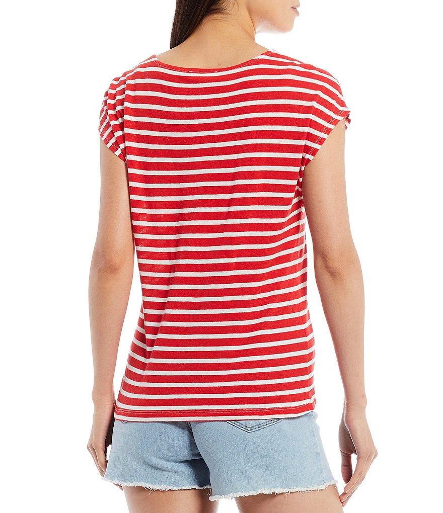 WAYF Double Ruffle V-Neck Peplum Top