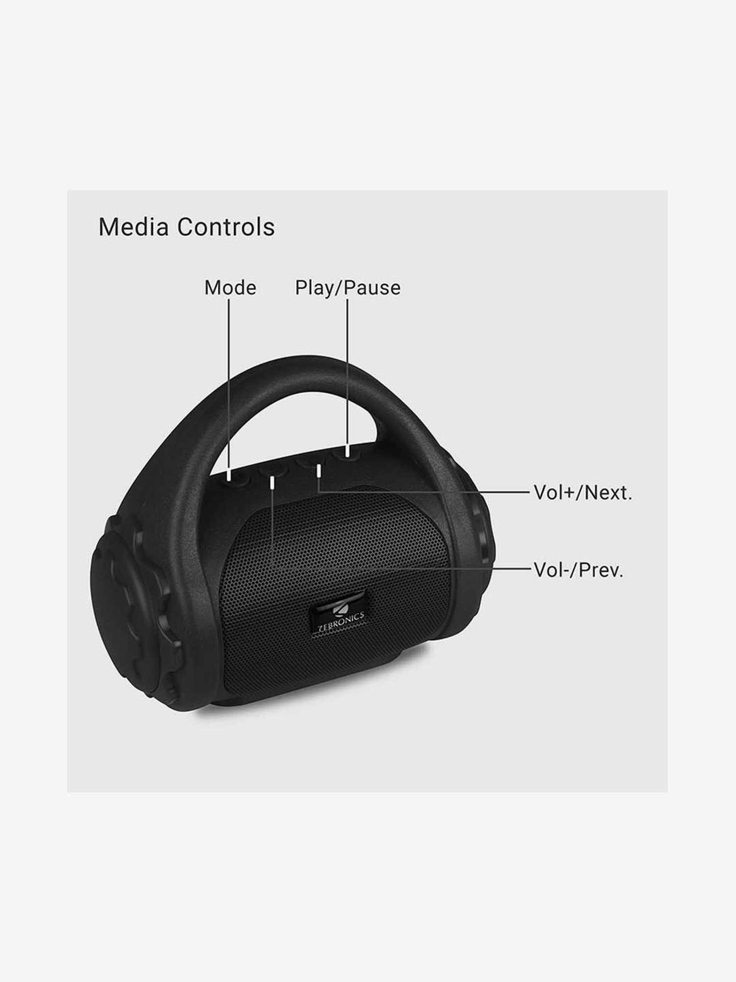 Zebronics Zeb-County 3W Multimedia Handy Portable Bluetooth Speaker (Black)