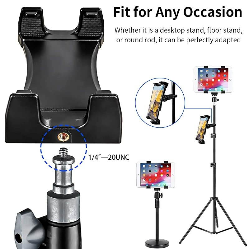 Bike Adjustable Tablet Stand:Tationary Bicycle Recumbent Indoor Exercise Rotatable Treadmill Mount Car Phone Holder Compatiable with iPad / iPhone Cellphone Kindle