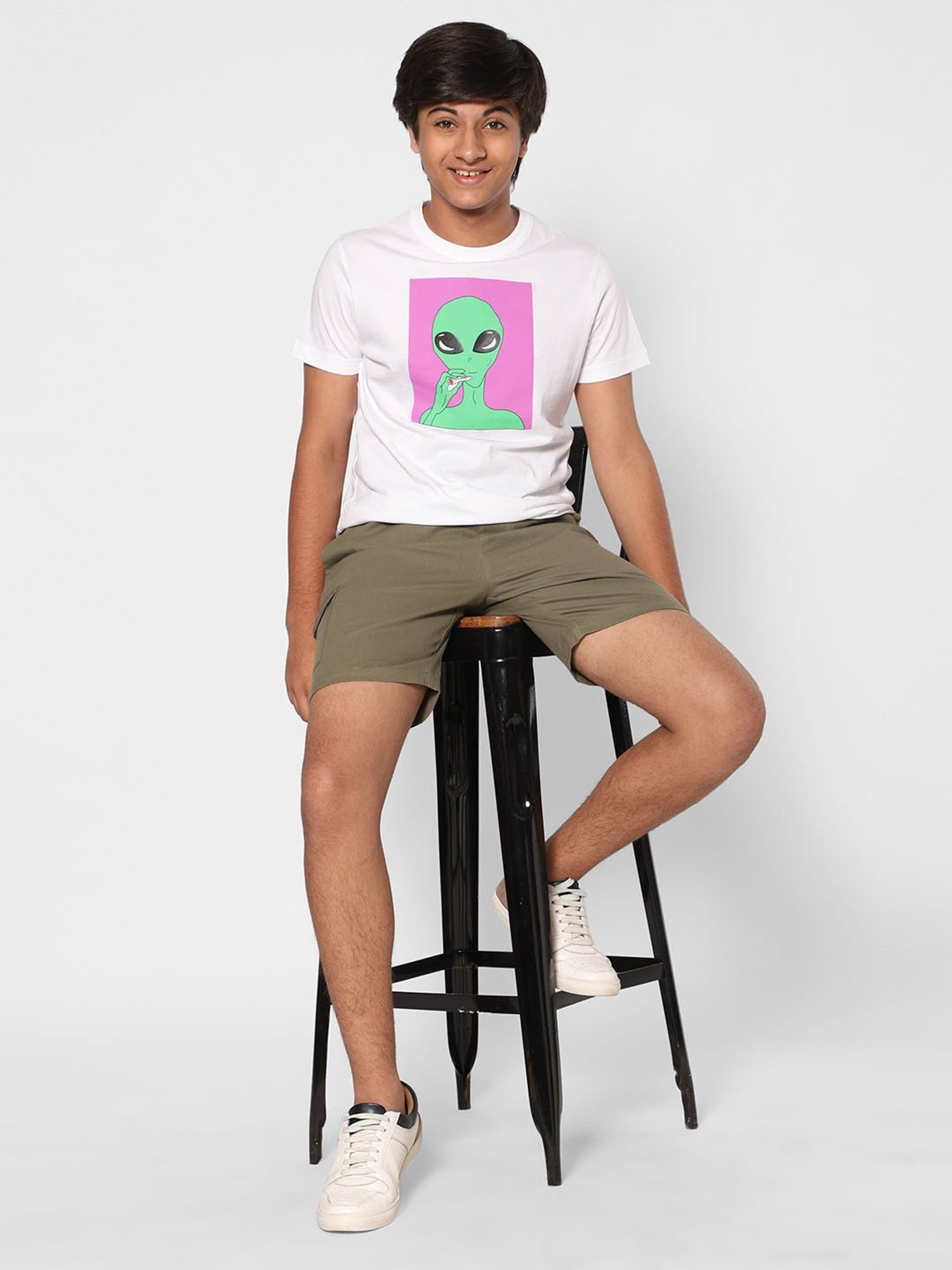 TeenTrums Boys Olive Solid Shorts