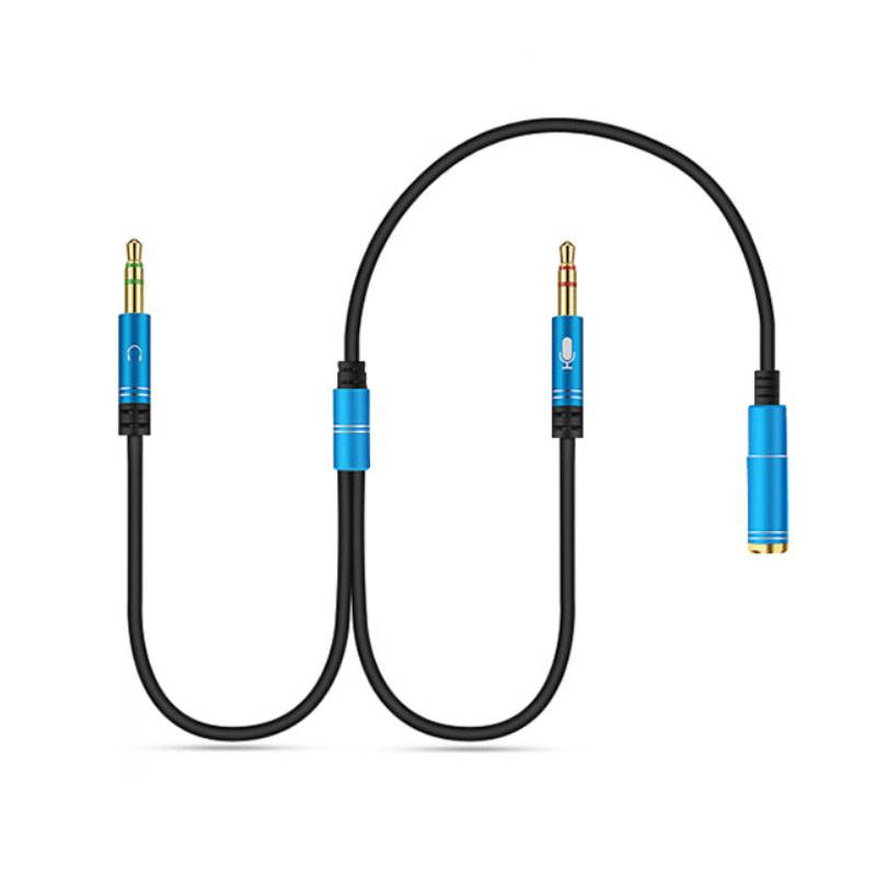 Headset Adapter Headphone Mic Y Splitter,with Headphone/Microphone Transform to 2 Dual 3.5mm Male for Laptop/Phone/PC Rose red