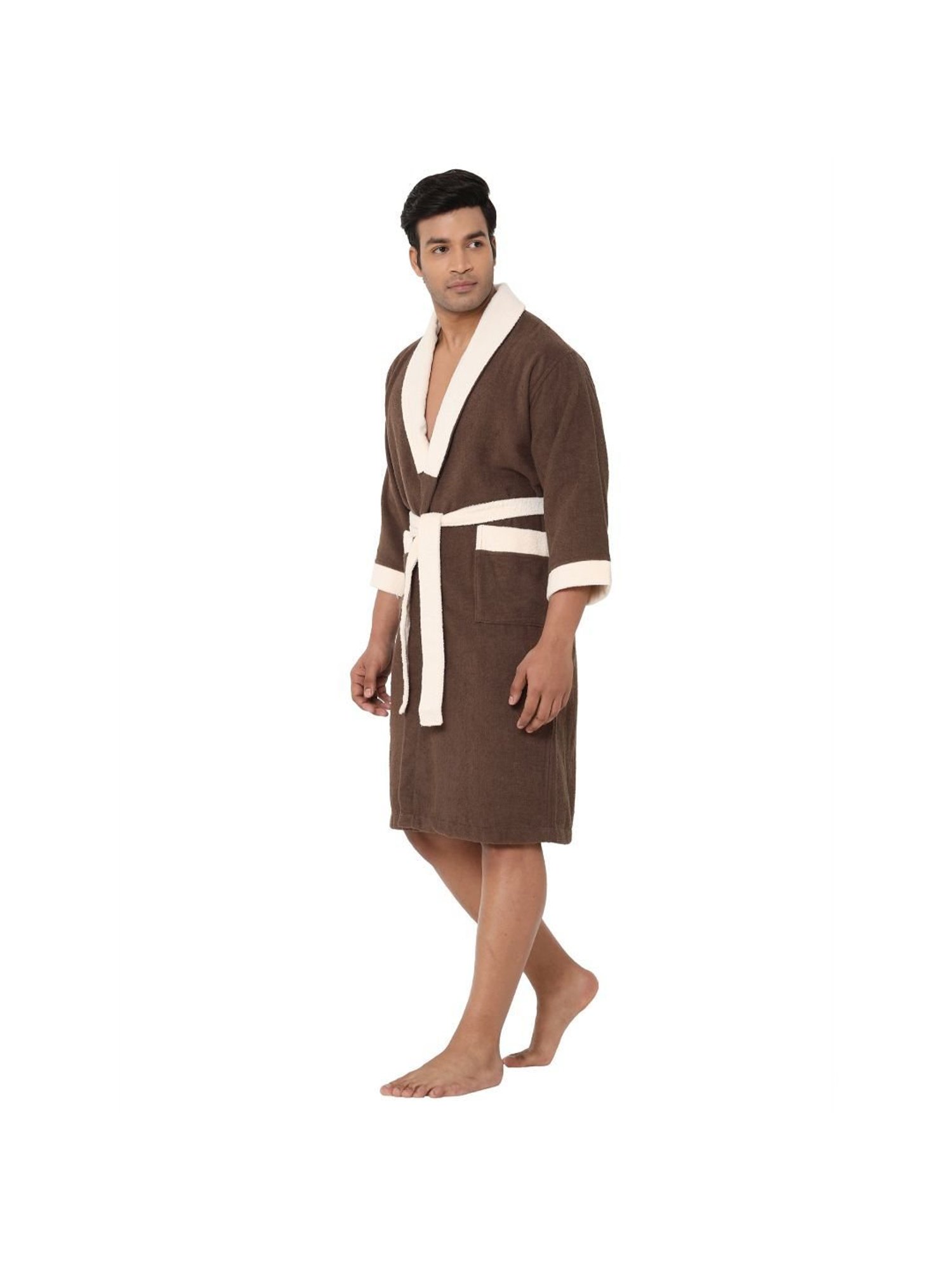 Spaces Cloudz Solid Brown Cotton Bathrobes