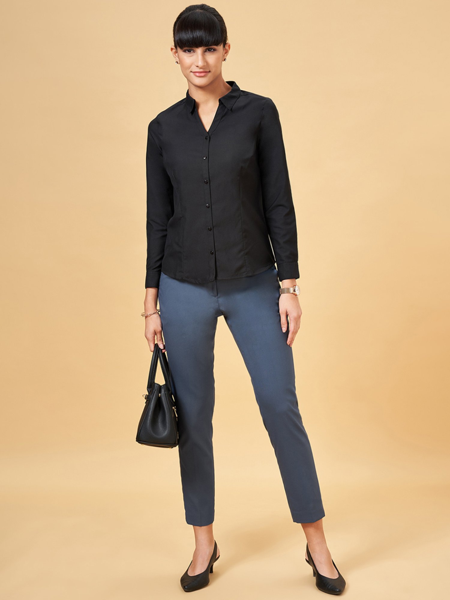 Style Quotient Brown Regular Fit Formal Shirt