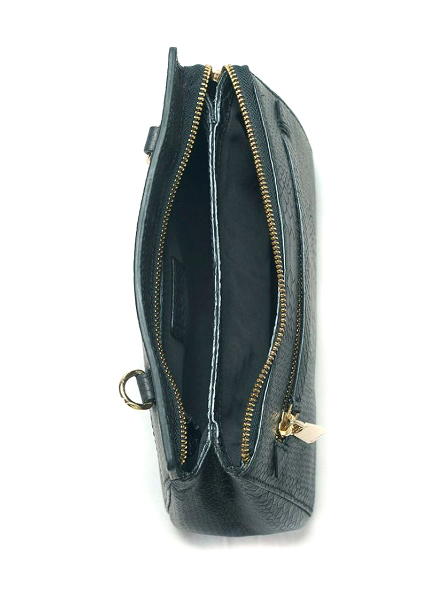 RI2K London Black Leather Medium Animal Effect Cross Body Bag