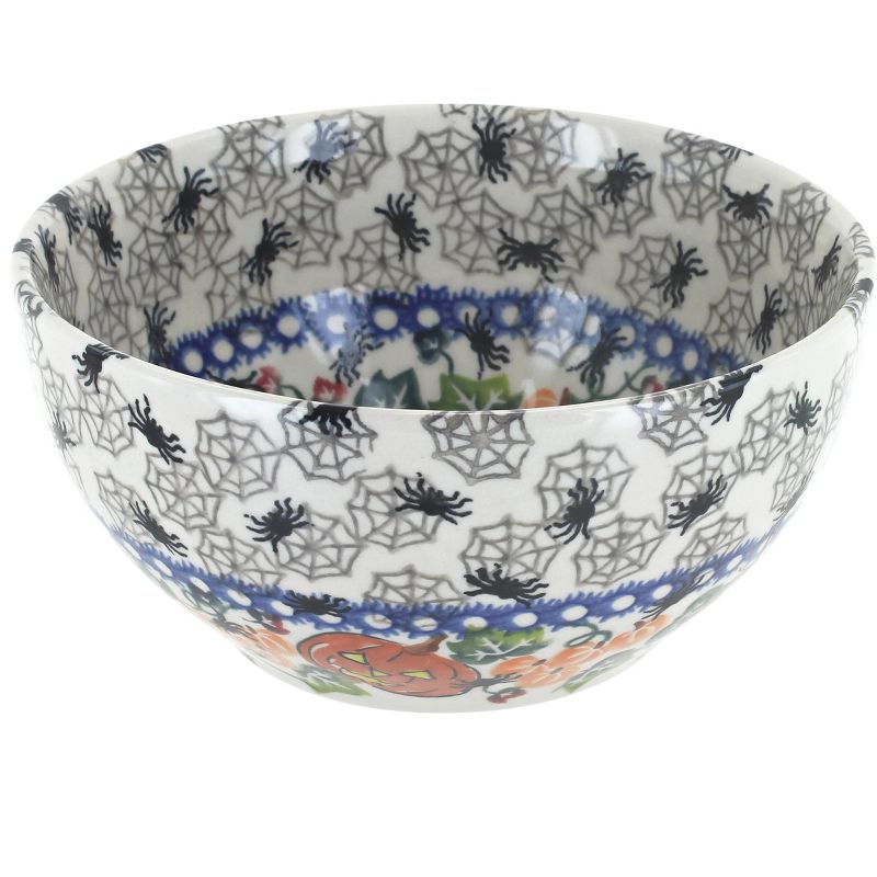 Blue Rose Polish Pottery Trick or Treat Cereal/Soup Bowl