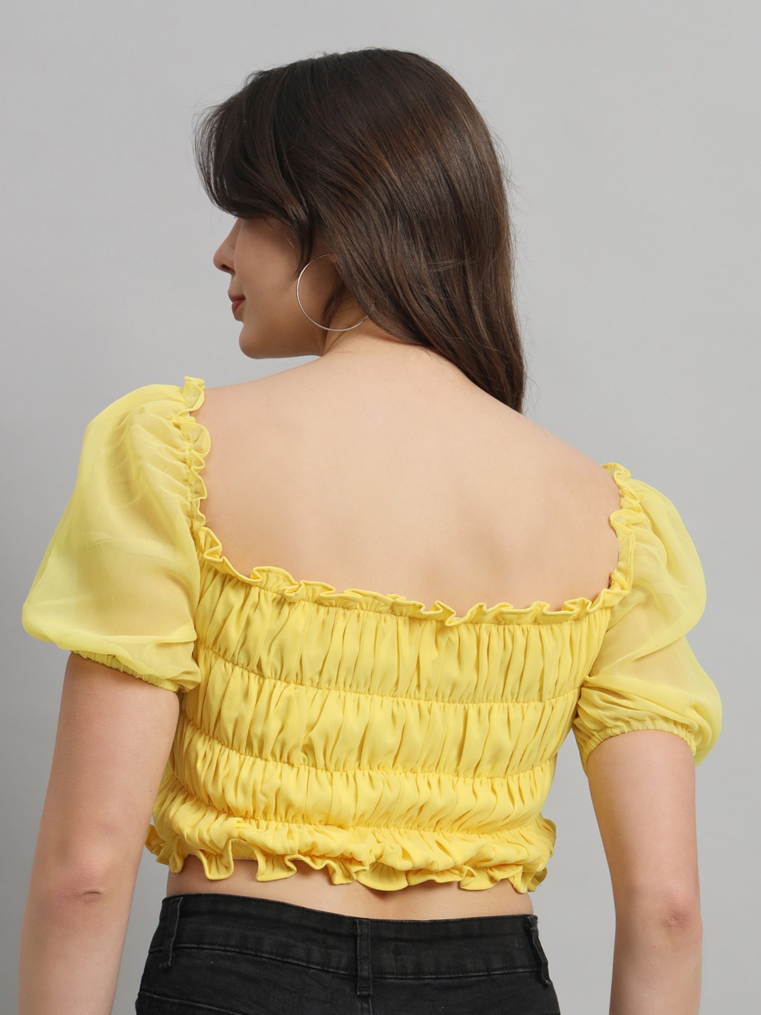 Scorpius Yellow Slim Fit Crop Top