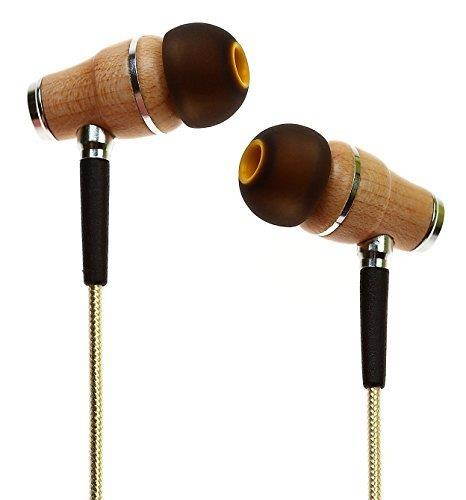 Symphonized NRG 2.0 Premium Genuine Wood In-ear Noise-isolating Headphones|Earbuds|Earphones with Innovative Shield Technology Cable and Mic (Gold)