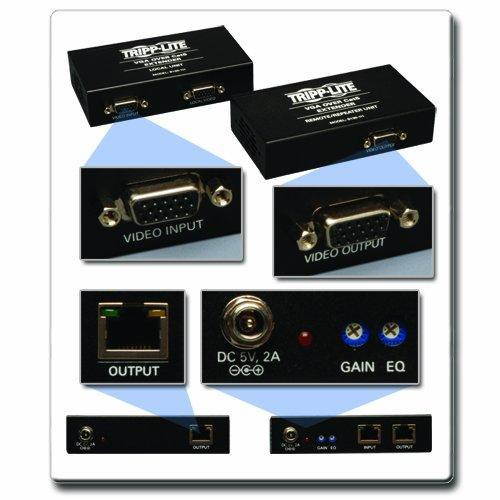 Tripp Lite VGA over Cat5 / Cat6 Extender, Transmitter and Repeater 1920x1440 at 60Hz(B130-111)