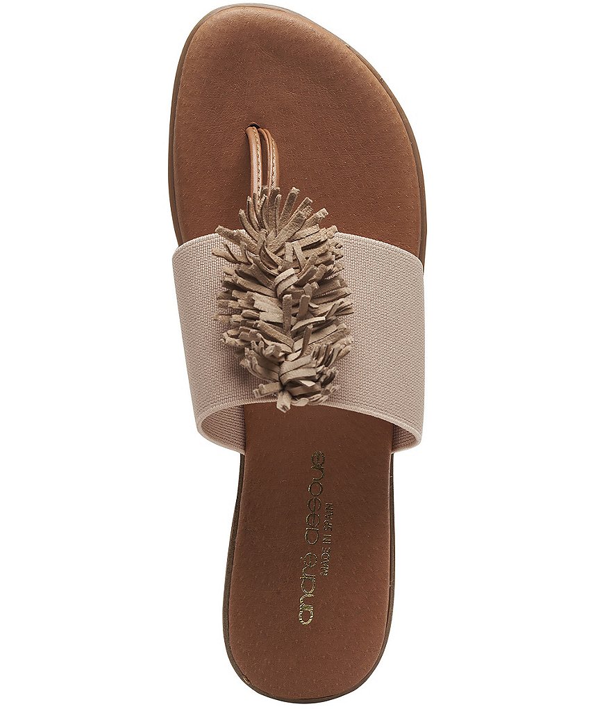 Andre Assous Novalee Featherweights&trade; Elastic Leather Fringe Thong Sandals