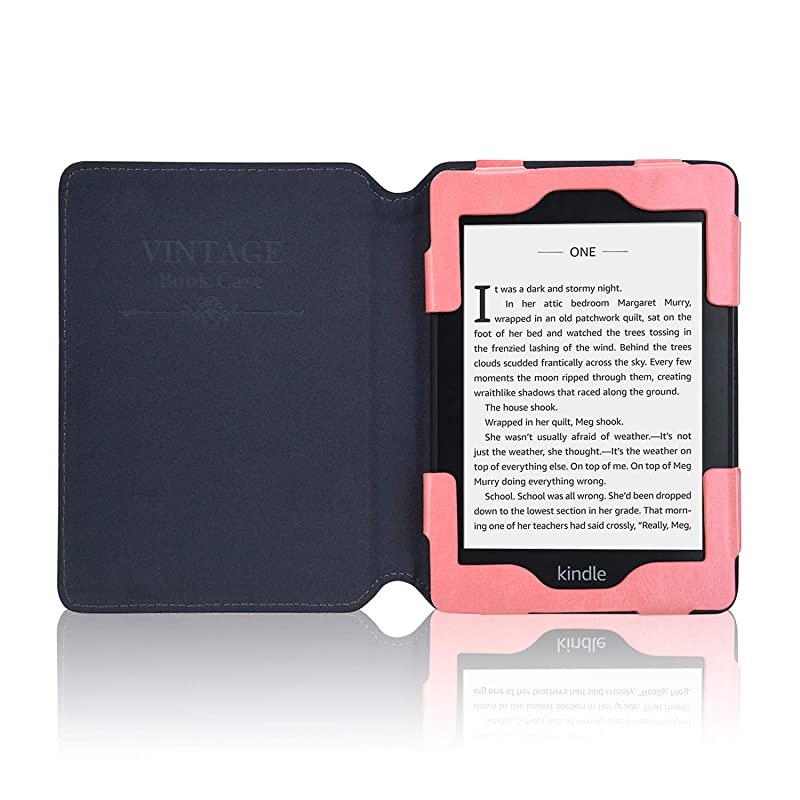 Case Fits All-New Kindle 10th Generation 2019 and 8th Gen 2016 ONLY (NOT FIT Kindle Paperwhite/Kindle Oasis), Folio Smart Leather Cover with Auto Wake Sleep & Front Pocket, Light Pink