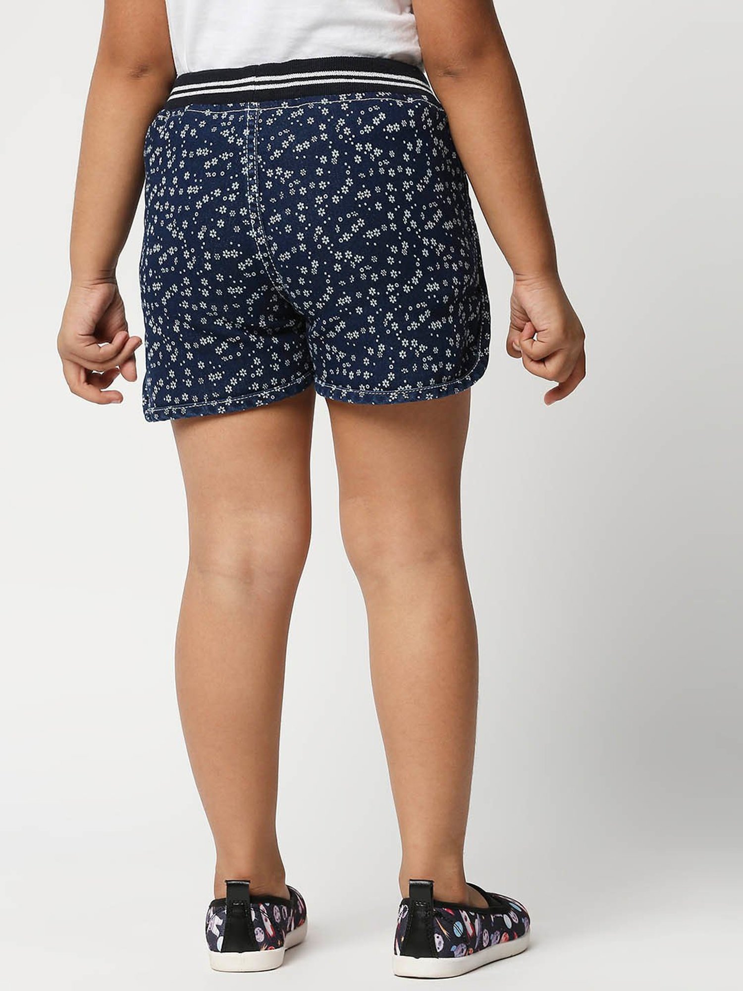 High Star Kids Blue Printed Shorts