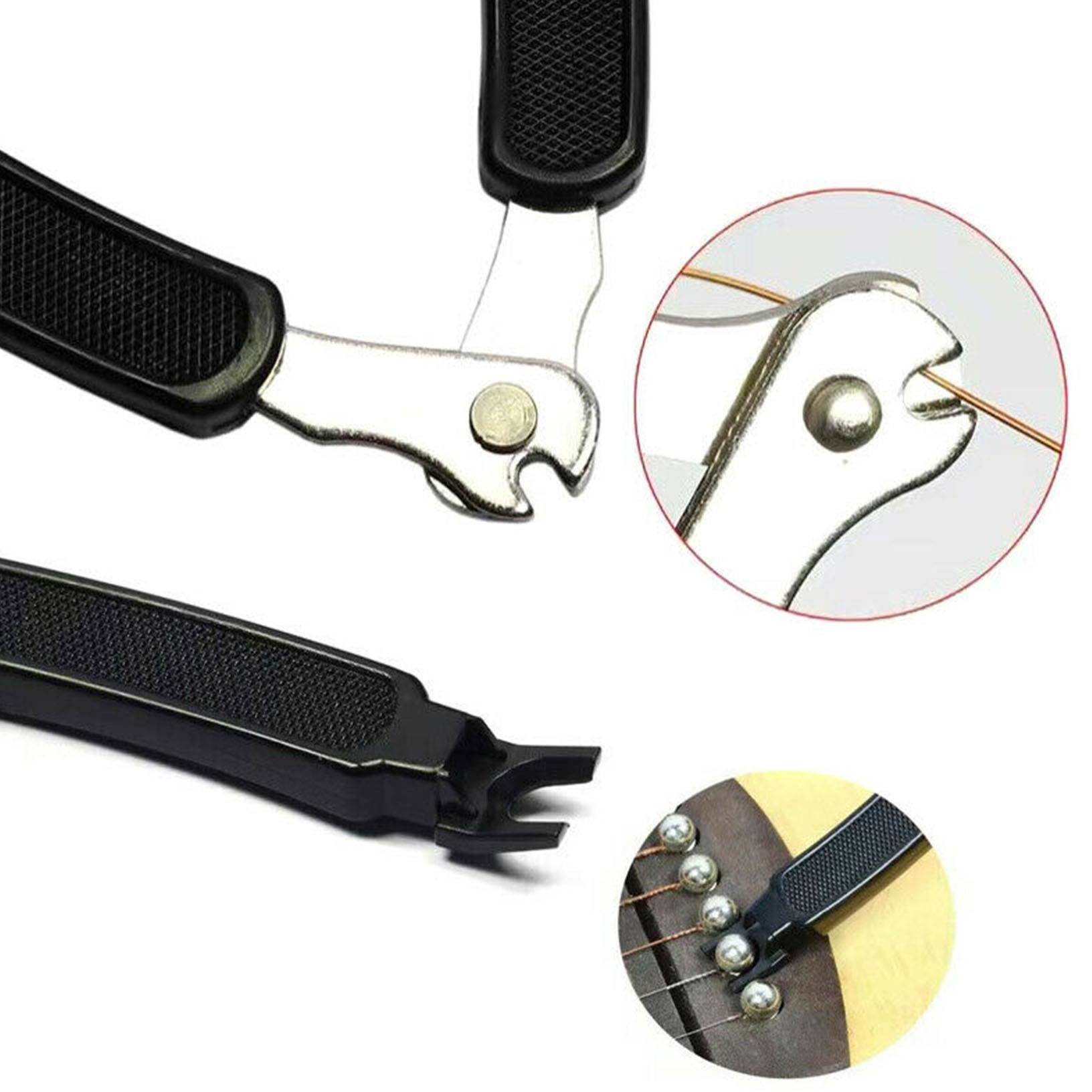 50 x Guitar String Changer 3 in 1 Strings Cutter Winder Pin Puller i-t78