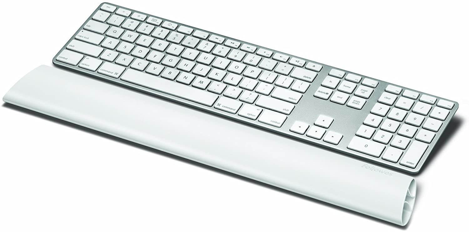 Fellowes I-Spire Series Keyboard Wrist Rocker/Pad with Rocking Motion Support, White (9314901)