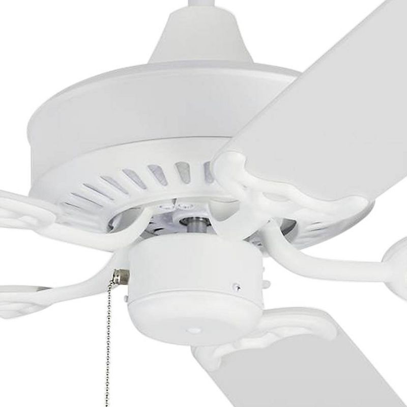 52" Monte Carlo Haven Outdoor Matte White Pull Chain Ceiling Fan