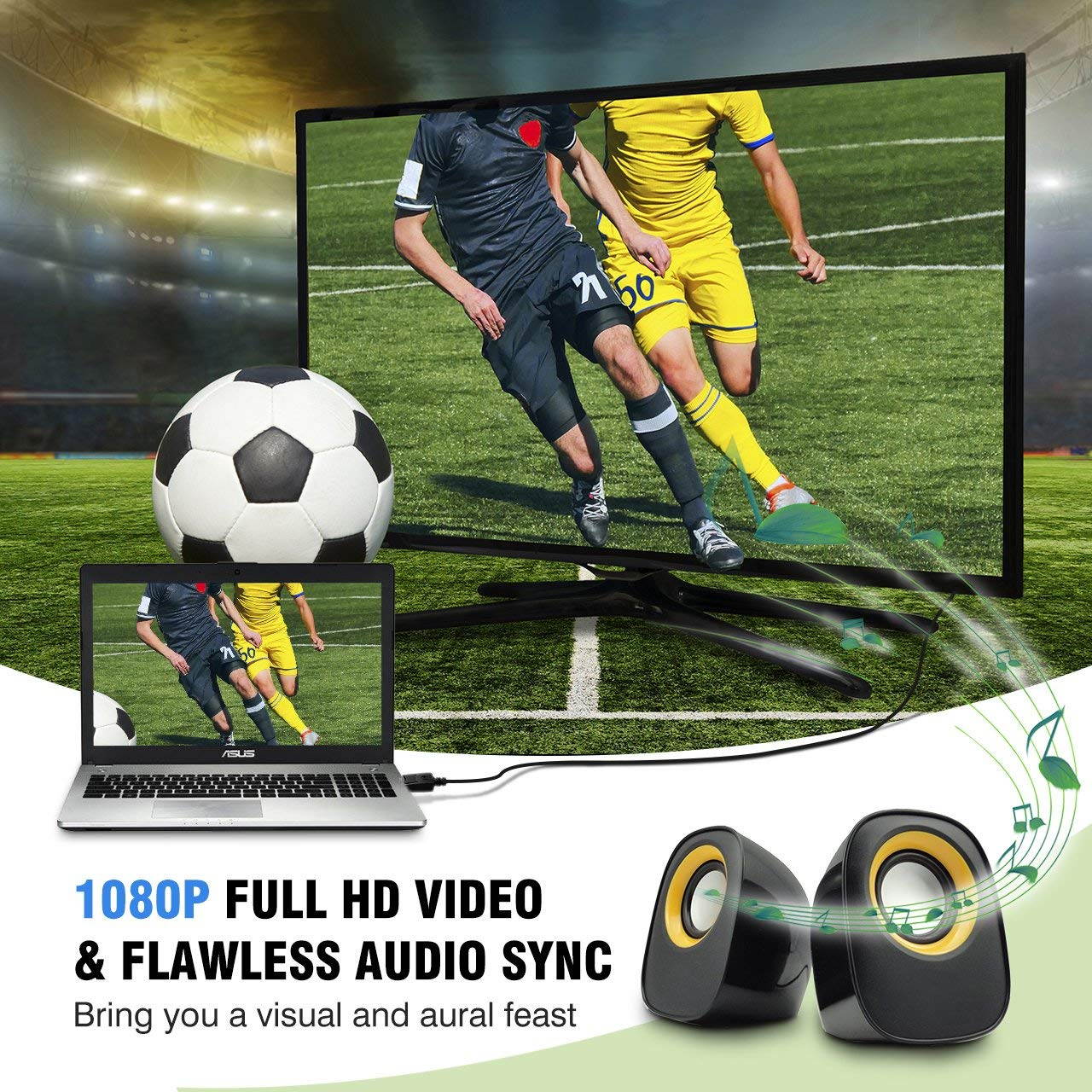 DP to HDMI Cable 6FT Werleo Gold Plated Displayport to HDMI Cable 1080p Full HD for PCs to HDTV Monitor Projector with HDMI Port