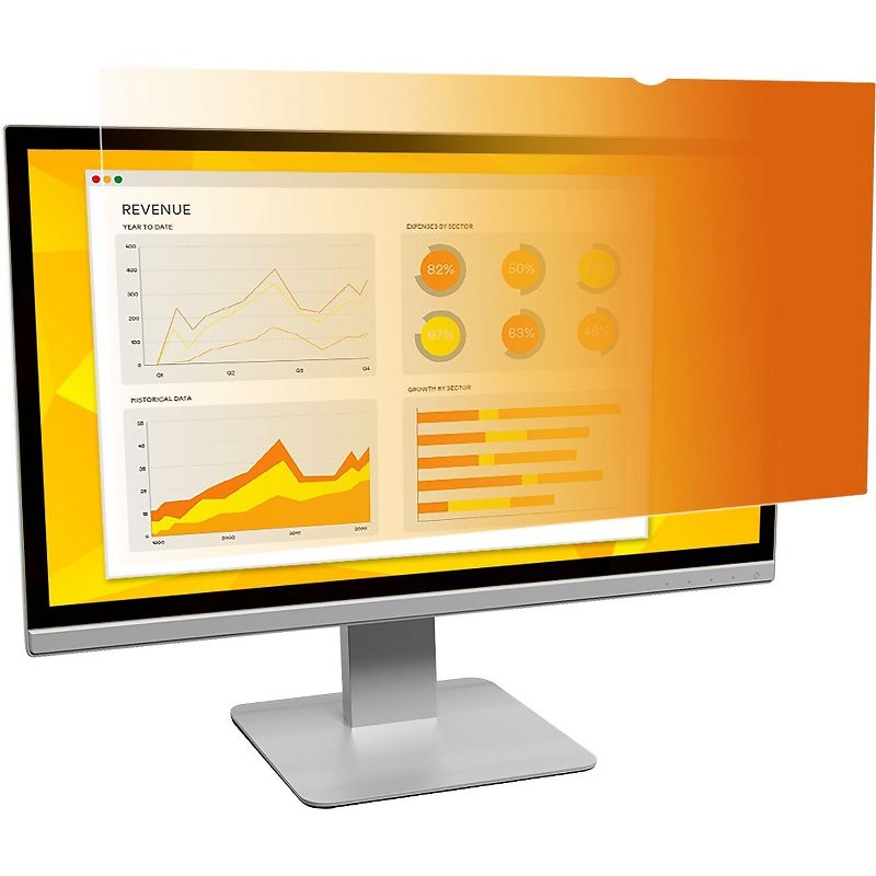 3M Frameless Gold Privacy Filter, For 24", Widescreen, Monitors, 16:9 Aspect Ratio GF240W9B