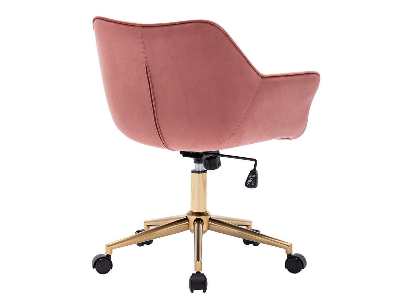 Swivel Height Adjustable Task Chair with Arms Velvet Upholstered Office Chair with Gold Base