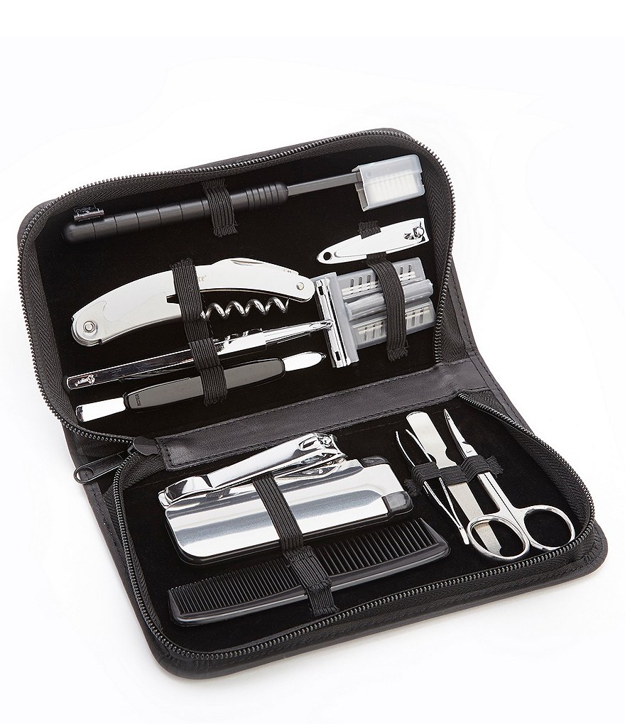 ROYCE New York Leather Travel & Grooming Toiletry Kit