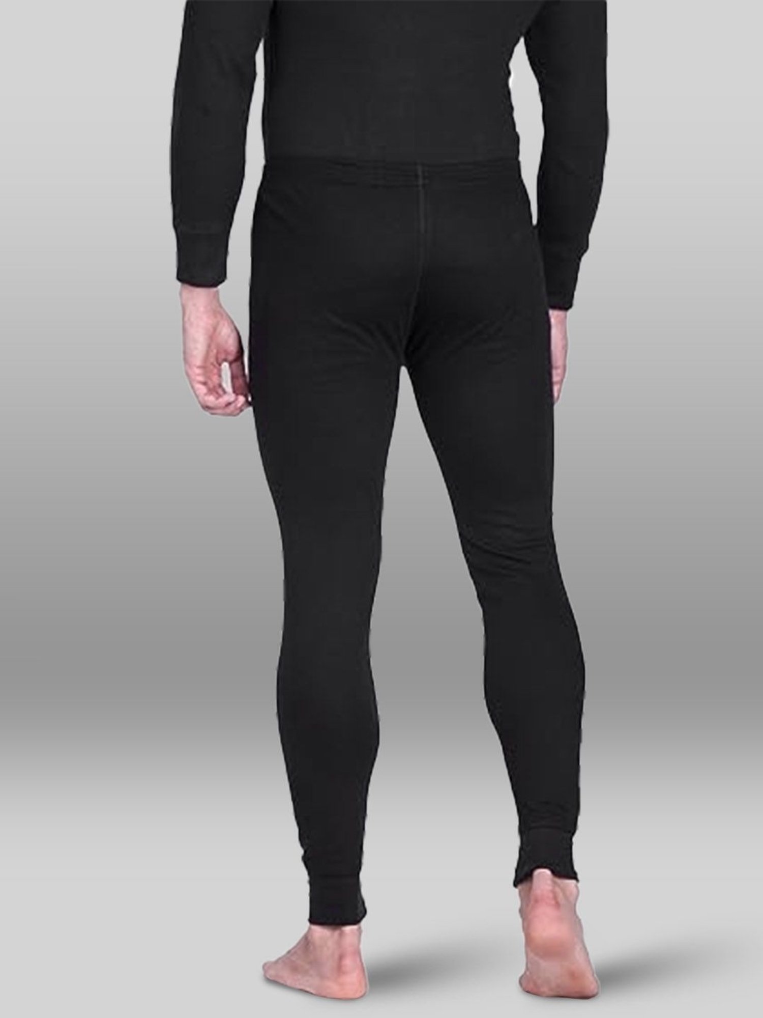 LUX Inferno Black & Blue Skinny Fit Striped Thermal Bottoms - Pack of 2