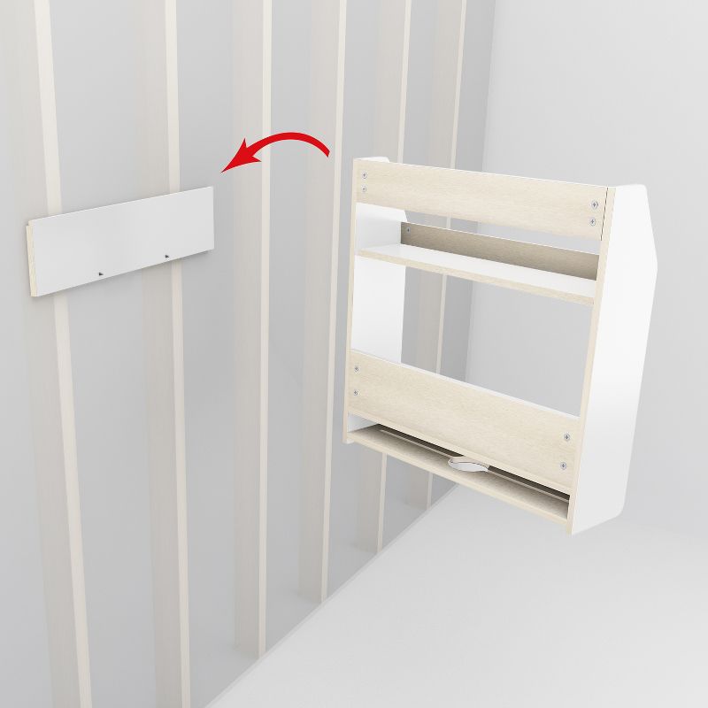 2 Tier Floating Wine and Liquor Rack White - Prepac