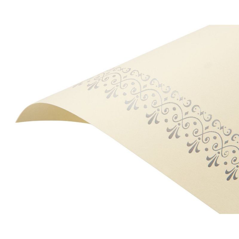 Best Paper Greetings 48-Pack Blank Certificate Award Paper, Gold with Silver Foil Border, A4 Letter Size 8.5 x 11 in