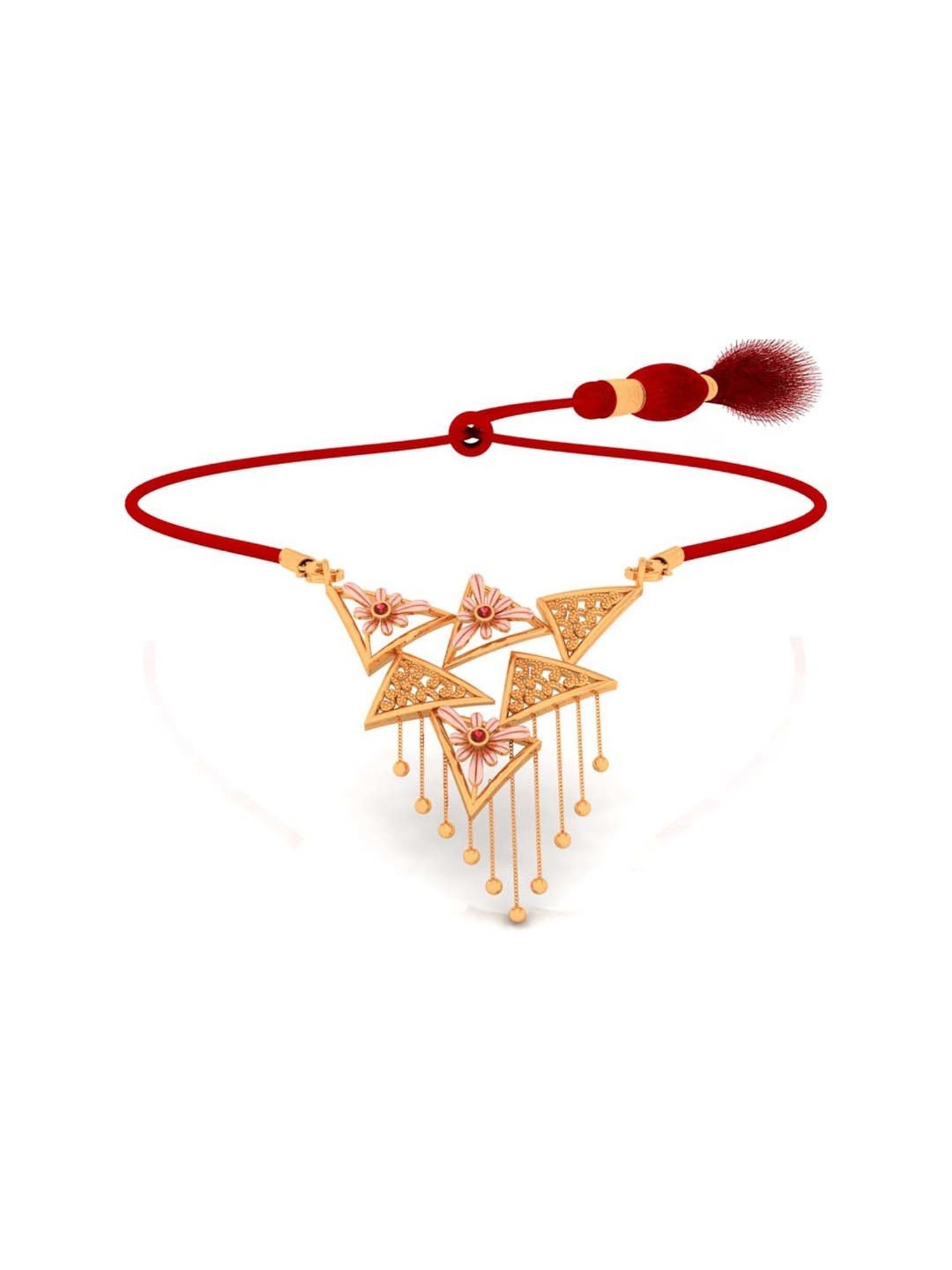 CKC Repouss&iquest; Work Rudraksha Gold Extender Neck Chain: Spiritual Elegance