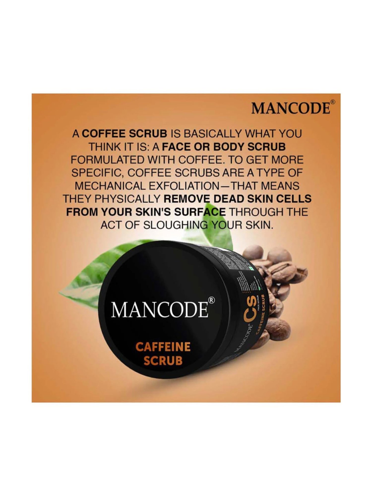 Mancode Caffeine Scrub - 100 gm