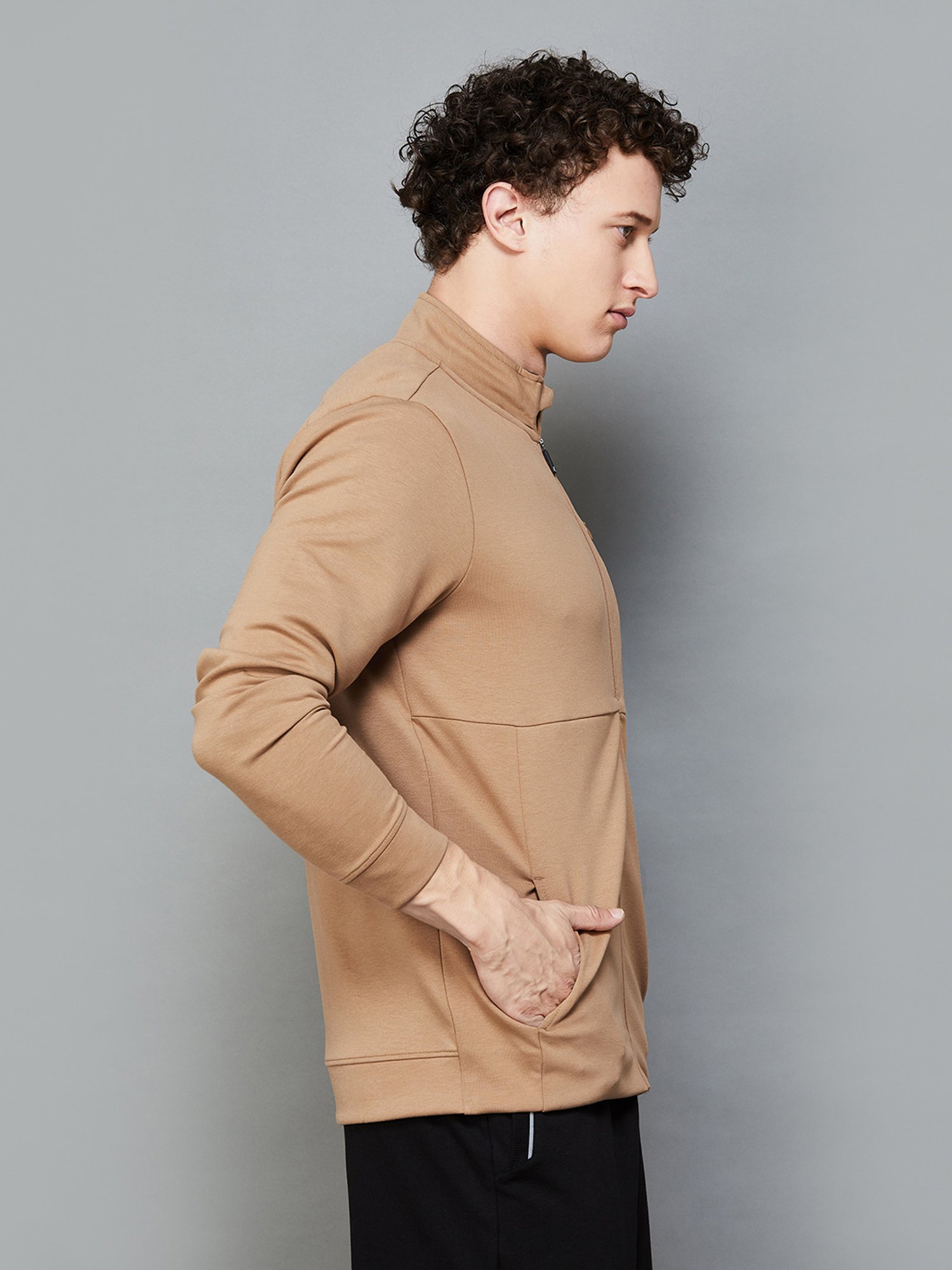 KAPPA Brown Regular Fit High Neck Sweatshirt