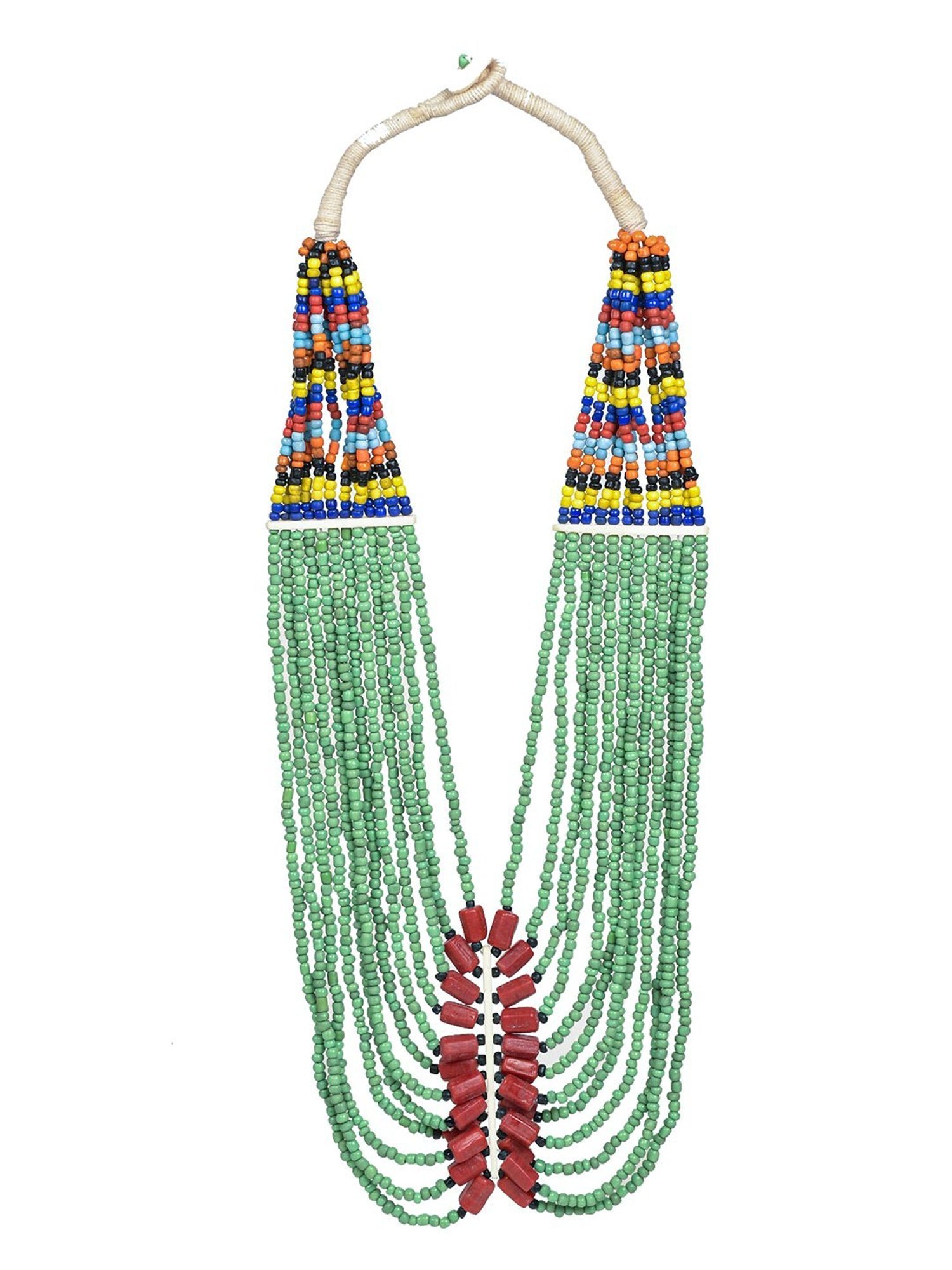 Imli Street Multicolor Vintage Naga Beaded Tribal Necklace