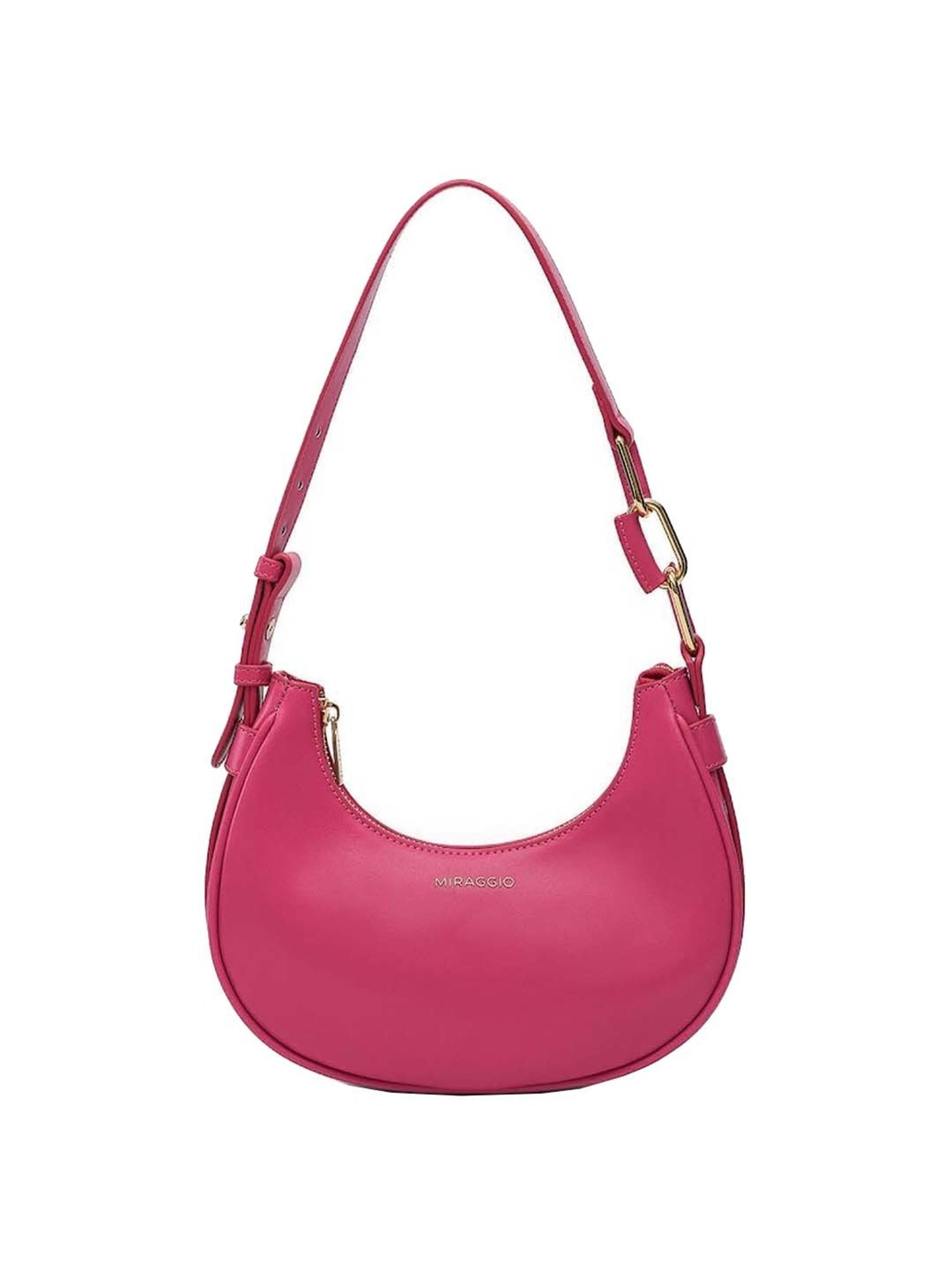 Miraggio Pink Solid Small Hobo Shoulder Bag
