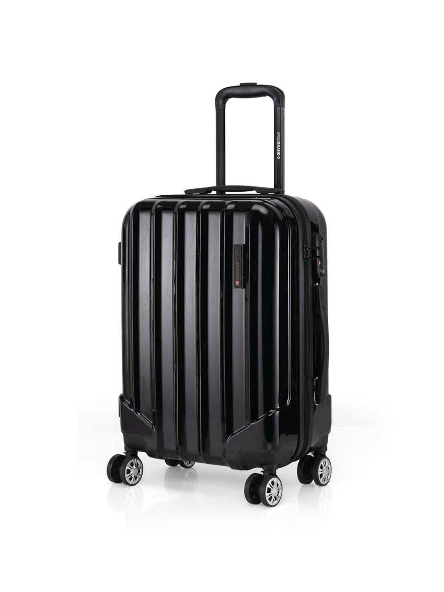 Swiss Brand Baden Black 4 Wheel Small Hard Cabin Trolley - 34 Inch