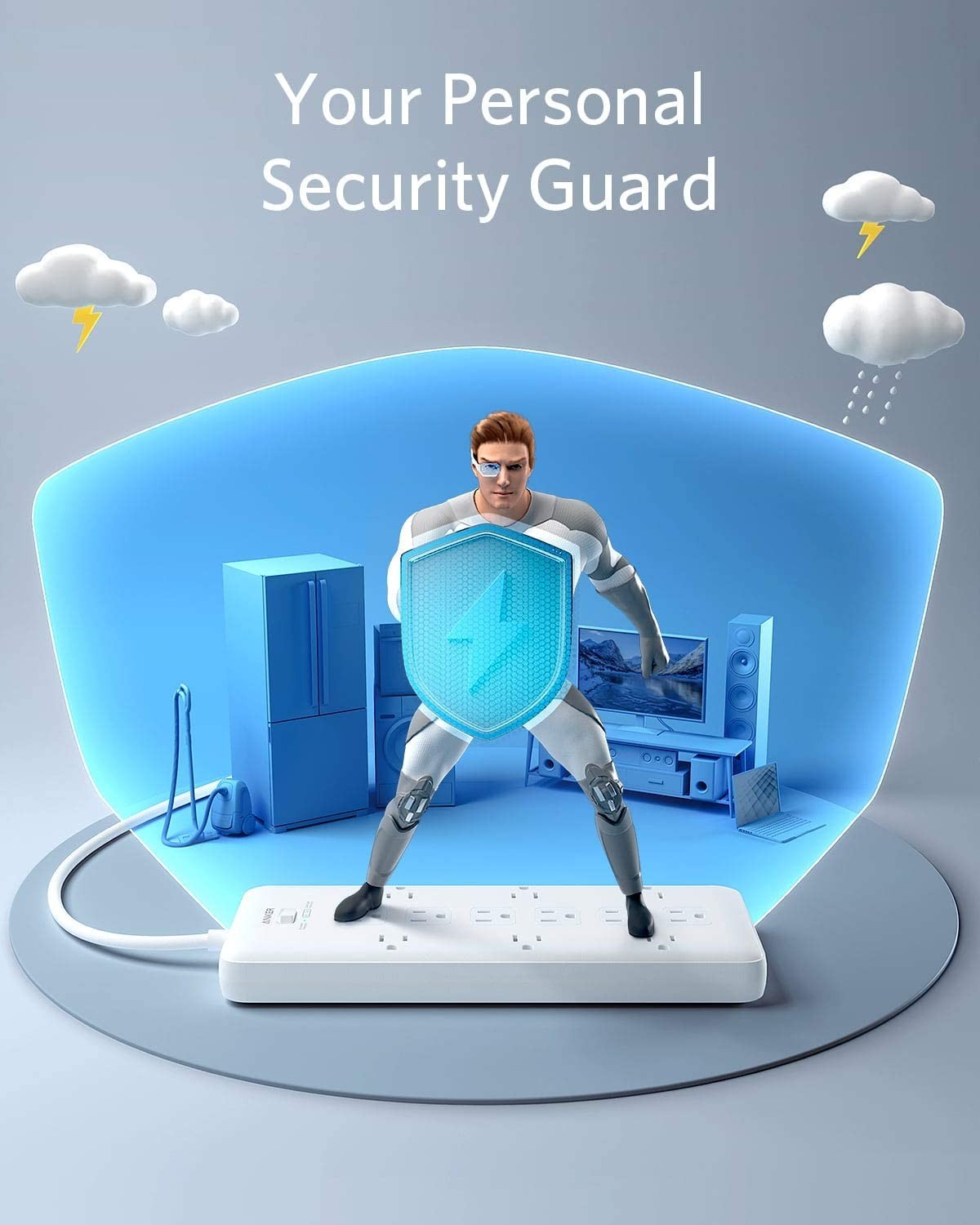 Poweradd Power Strip with USB C Power Delivery 18W, Travel Power Strip Mini with 3 Outlets, 18W USB C & QC 3.0 USB A Port, 5ft Cord, Flat Plug for Cruise Ship, Hotel, Dorm Room and Home,White