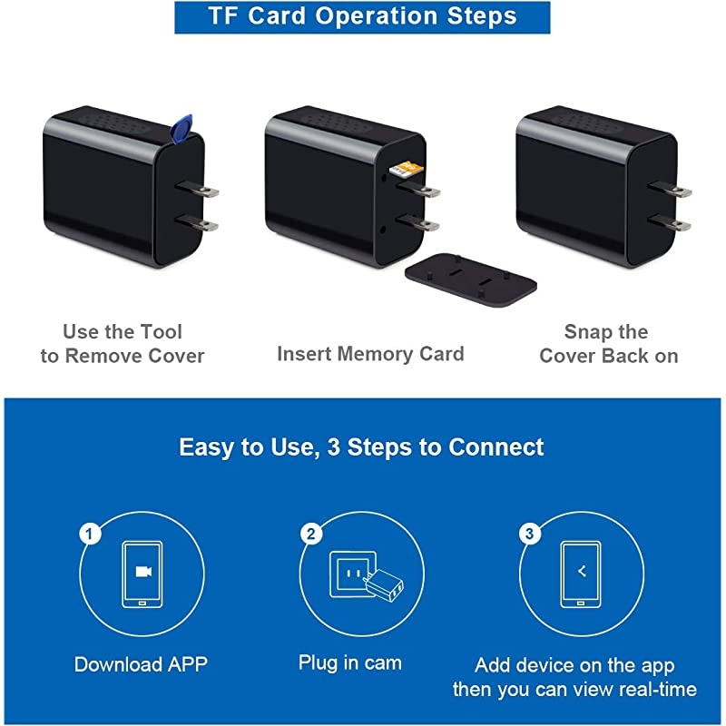 Camera Wireless Hidden WiFi Camera with Remote Viewing Newest Version 1080P HD Nanny CamSecurity Camera Indoor Video Recorder Motion Activated Support iOSAndroid No Audio